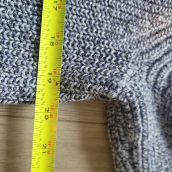 Talbots Womens XL Blue Cable Knit Sweater V-Neck Long Sleeve Cotton & Wool Blend - Picture 10 of 10